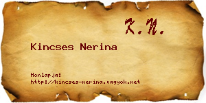 Kincses Nerina névjegykártya